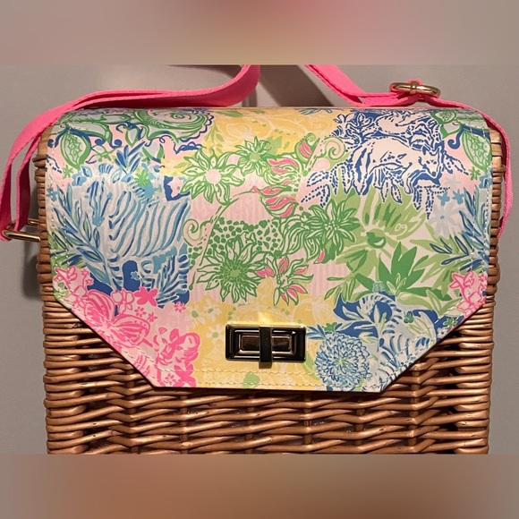 Lilly Pulitzer Wicker Wine Tote.  NWOT!! - Picture 11 of 11
